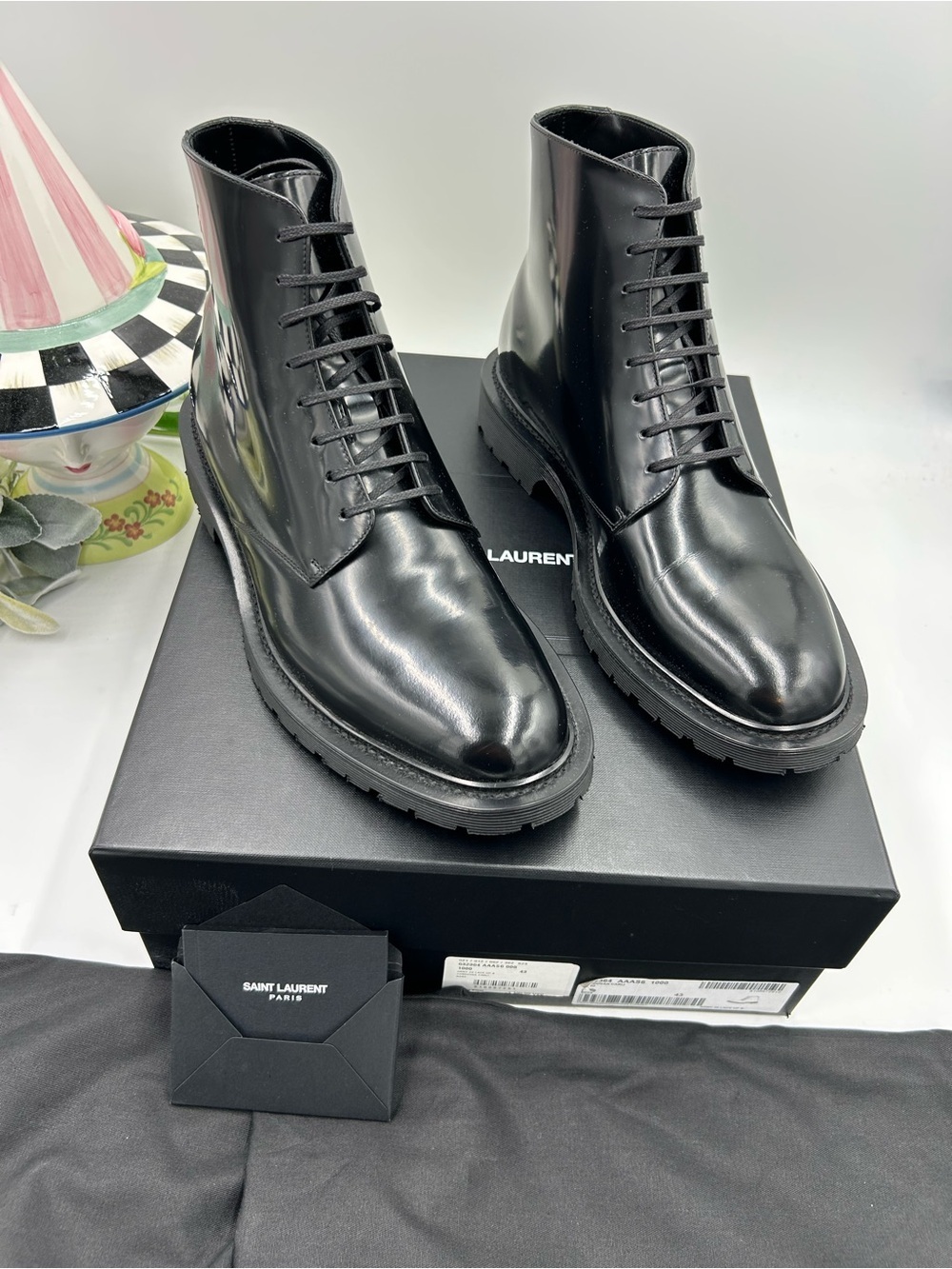 Men's Saint Laurent combat boots size 43 made in Italy NWT